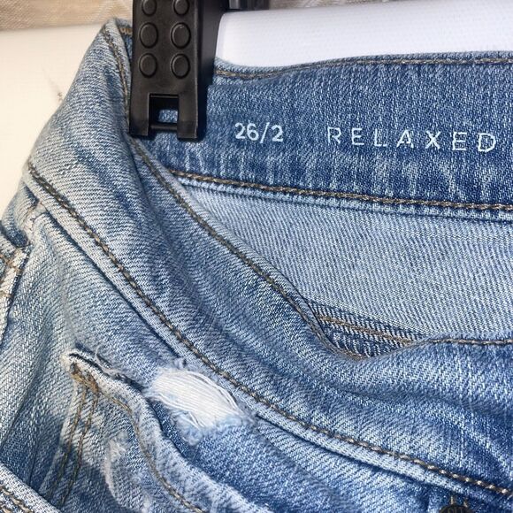 LOFT Relaxed Skinny Jeweled Jeans Pants in Horizon Blue Wash Size 26/2 - Picture 6 of 10